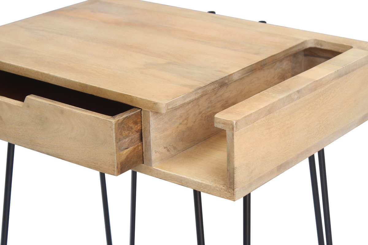 Tocador moderno en mango con patas horquilla metal VIBES