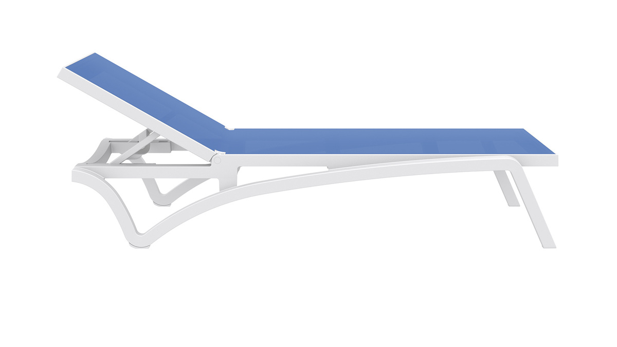 Tumbona ajustable azul con ruedas CORAIL