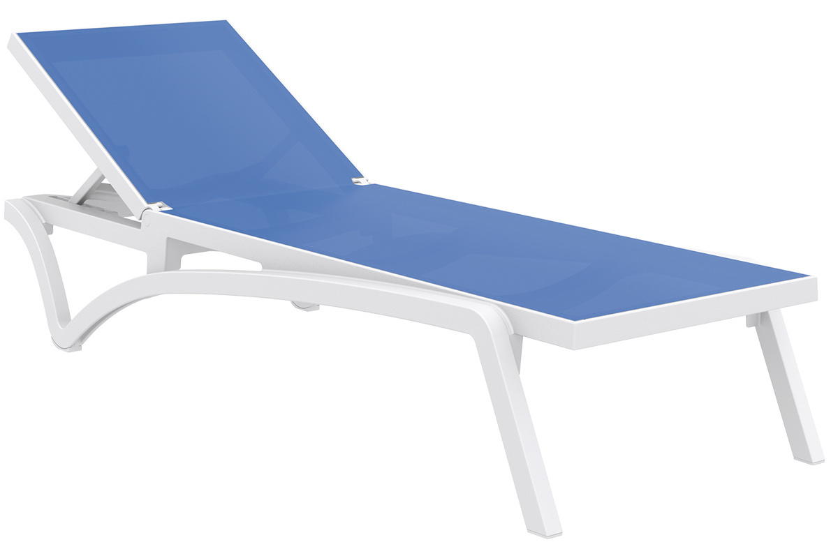 Tumbona ajustable azul con ruedas CORAIL