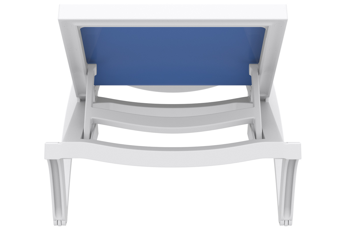Tumbona ajustable azul con ruedas CORAIL