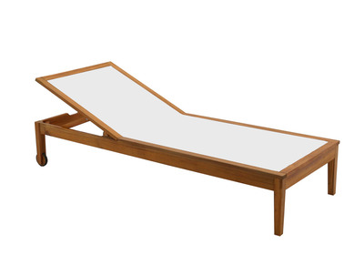 Tumbona blanca y madera maciza NAVEEN