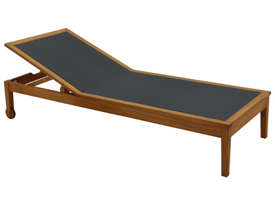 Tumbona gris oscuro y madera maciza NAVEEN