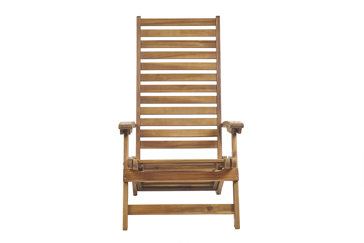 Tumbona reclinable con 3 posiciones de madera maciza RIO