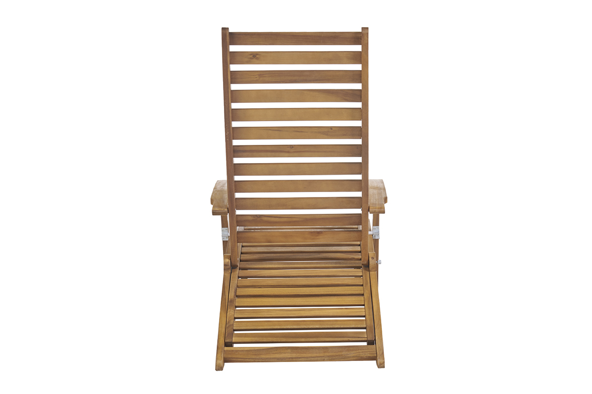 Tumbona reclinable con 3 posiciones de madera maciza RIO