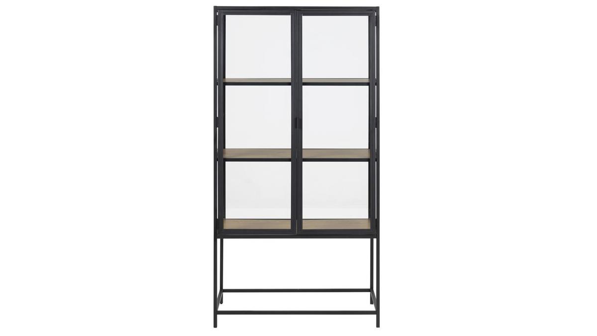 Vitrina en cristal, madera y metal A150 cm - TRESCA