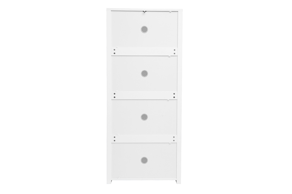 Zapatero de 4 puertas acabado blanco lacado brillante L68 cm KIRK